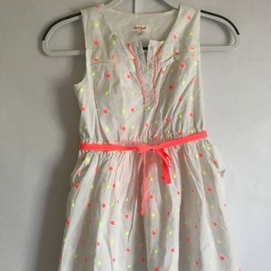 Cat and Jack White and Neon dot dress